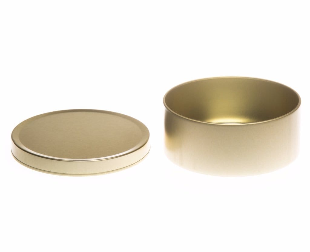 Silver and Gold Round Seamless Travel Sweet Solid Slip Lid Tins T0791 - Tinware Direct