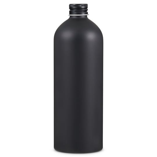 Black Aluminium Screw Lid Bottles with Optional Pump or Spray Caps T9963 - Tinware Direct