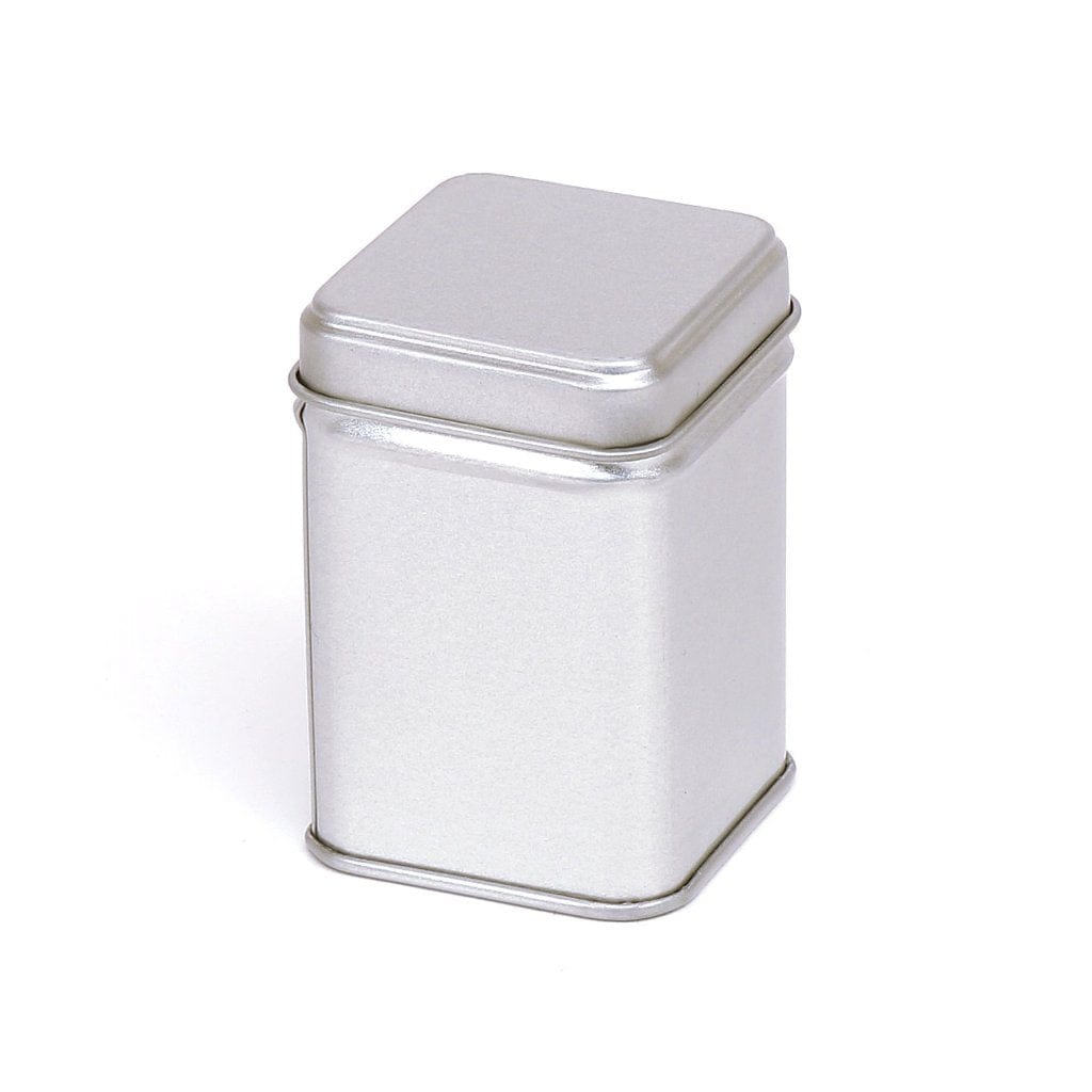 Tall Silver Square Tin Box with Slip Lid T1010 - Tinware Direct